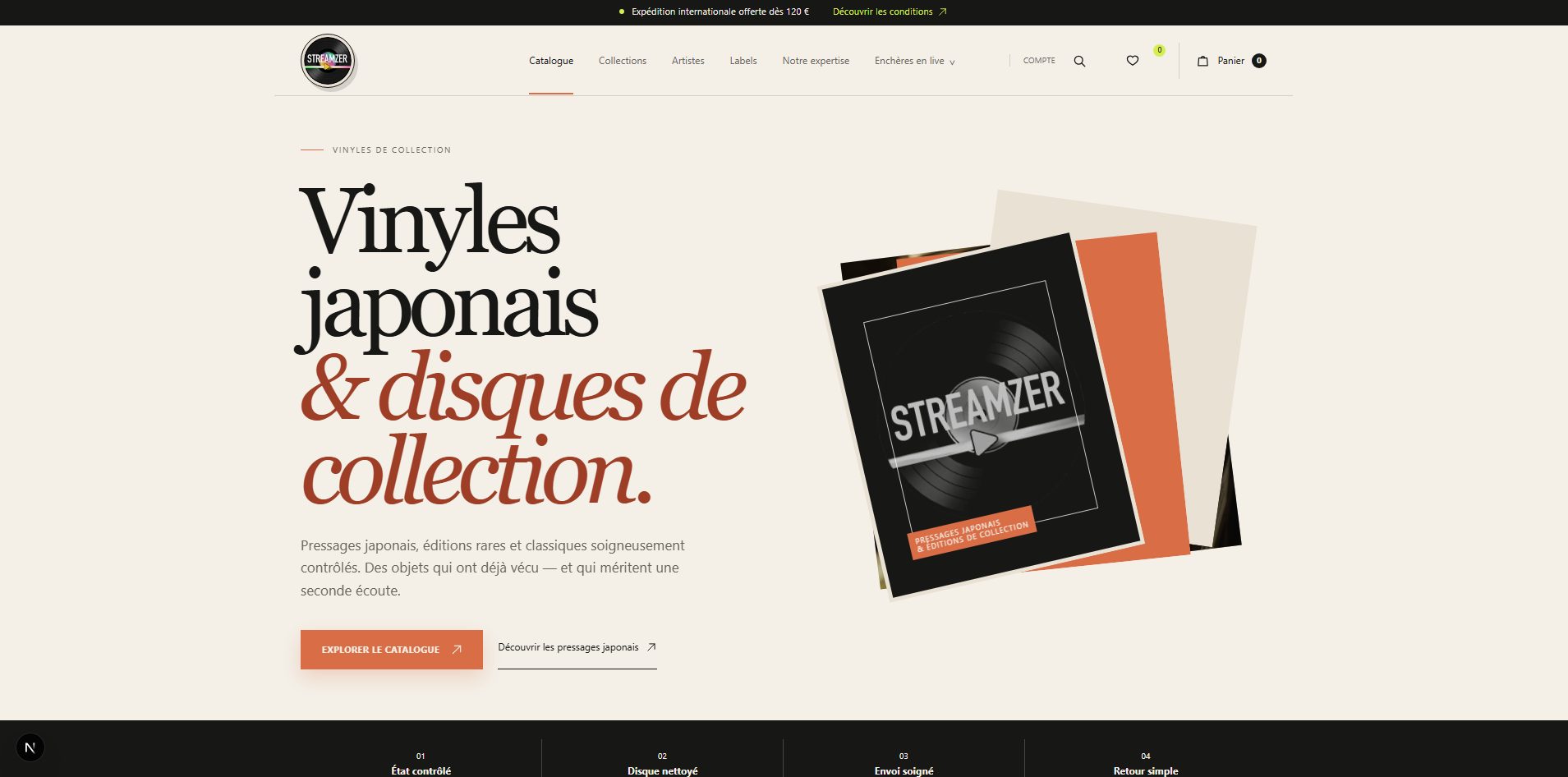 Capture du site e-commerce Streamzer